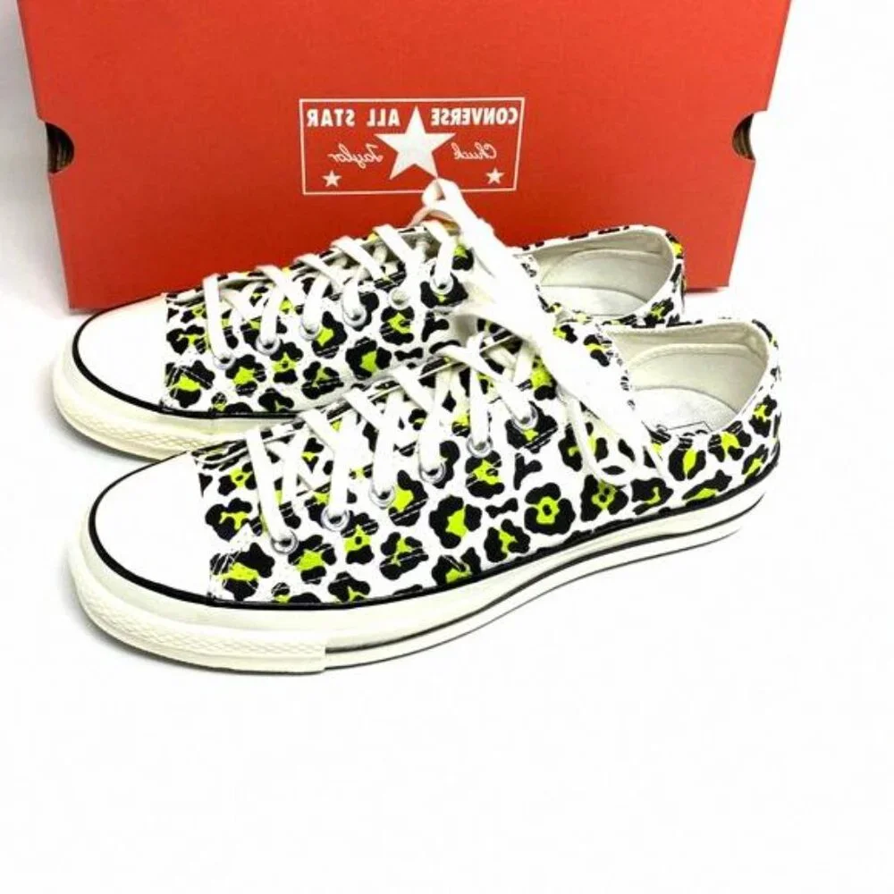 💖MEGA SALE💖Converse CHUCK 70 OX EGRET Black Leopard 164410C Men's Low Print